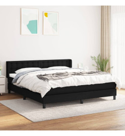 Lit à sommier tapissier avec matelas Noir 180x200 cm Tissu