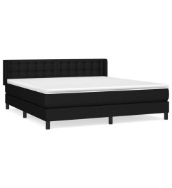 Lit à sommier tapissier avec matelas Noir 180x200 cm Tissu