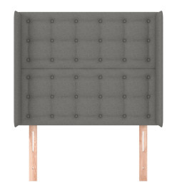 Tête de lit avec oreilles Gris foncé 93x16x118/128 cm Tissu