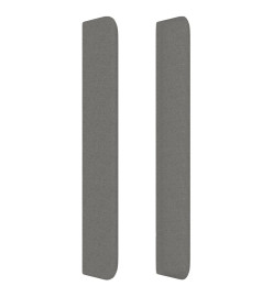 Tête de lit avec oreilles Gris foncé 93x16x118/128 cm Tissu