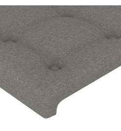 Tête de lit avec oreilles Gris foncé 93x16x118/128 cm Tissu