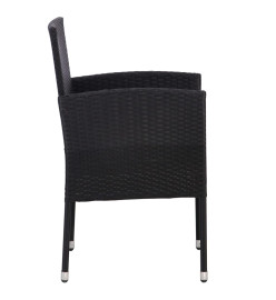 Chaises de jardin 4 pcs Résine tressée Noir