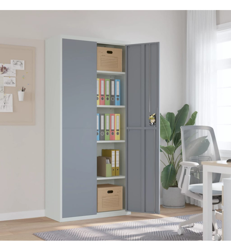 Classeur gris clair et gris foncé 90x40x200 cm acier Classeur gris clair et gris foncé 90x40x200 cm acier