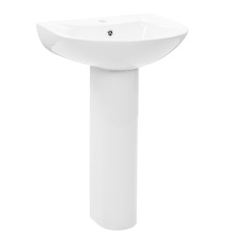 Lavabo autoportant avec socle Céramique Blanc 520x440x190 mm