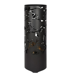 Esschert Design Baril à feu Birds on Twig Acier au carbone Noir FF409