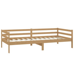 Lit de repos et matelas 90x200cm Marron miel Bois de pin massif