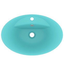 Lavabo ovale à trop-plein Vert clair mat 58,5x39 cm Céramique