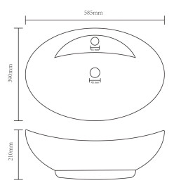 Lavabo ovale à trop-plein Vert clair mat 58,5x39 cm Céramique