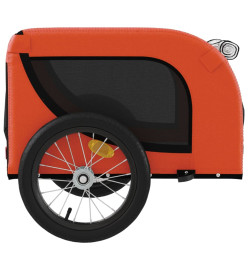 Remorque de vélo pour chien orange et noir tissu oxford et fer