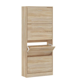 Armoire à chaussures Chêne sonoma 63x24x147cm Bois d'ingénierie