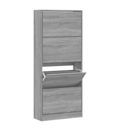 Armoire à chaussures Sonoma gris 63x24x147 cm Bois d'ingénierie