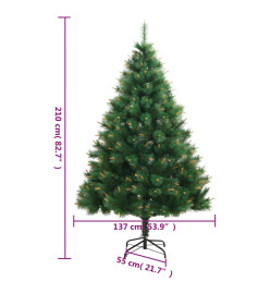 Sapin de Noël artificiel à charnières avec support 210 cm