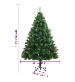 Sapin de Noël artificiel à charnières avec support 150 cm