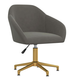 Chaise pivotante de bureau Gris foncé Velours