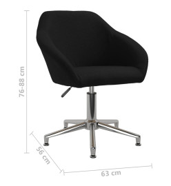 Chaise pivotante de bureau Noir Tissu