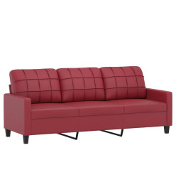 Ensemble de canapés 4 pcs et coussins Rouge bordeaux Similicuir