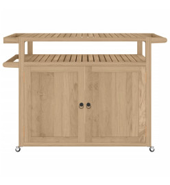 Chariot de bar 120x50x90 cm bois de teck massif