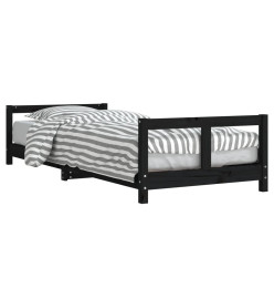 Cadre de lit pour enfants noir 80x200 cm bois de pin massif