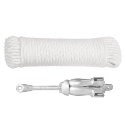 Ancre pliable avec corde argenté 2,5 kg fer malléable