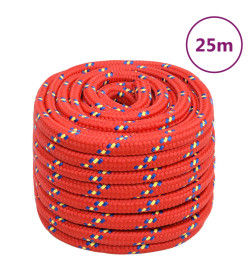 Corde de bateau Rouge 20 mm 25 m Polypropylène