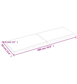 Dessus de table bois chêne massif traité bordure assortie