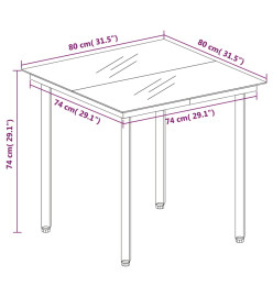 Ensemble de salle à manger de jardin 5 pcs Marron