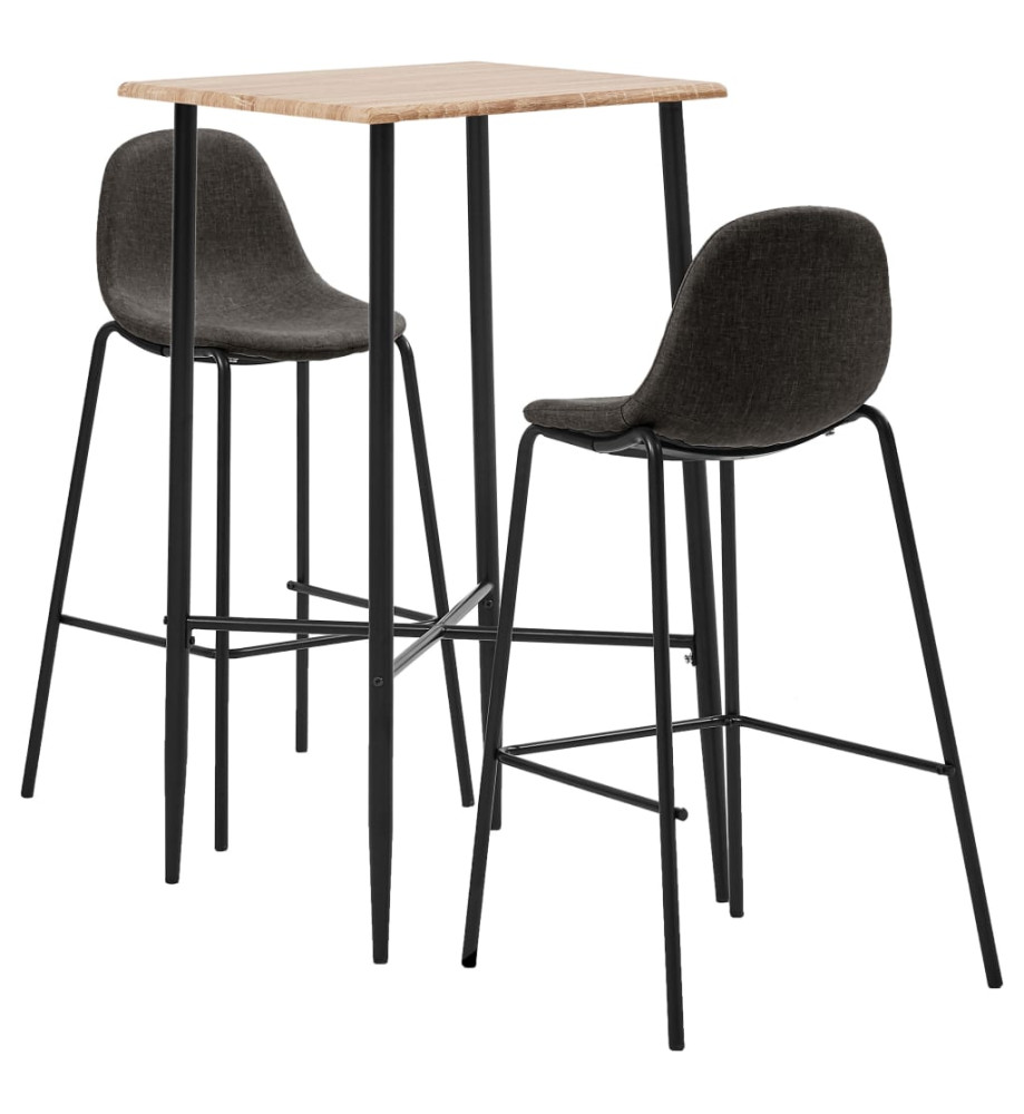 Ensemble de bar 3 pcs Tissu Gris foncé