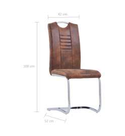 Ensemble de salle à manger 9 pcs Similicuir daim Marron