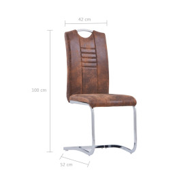 Ensemble de salle à manger 7 pcs Similicuir daim Marron