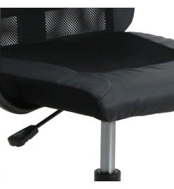 Chaise de bureau noir tissu en maille et similicuir