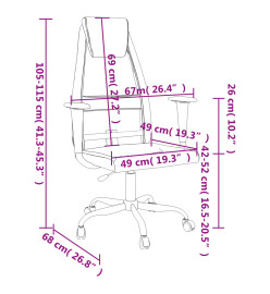 Chaise de bureau noir tissu en maille et similicuir