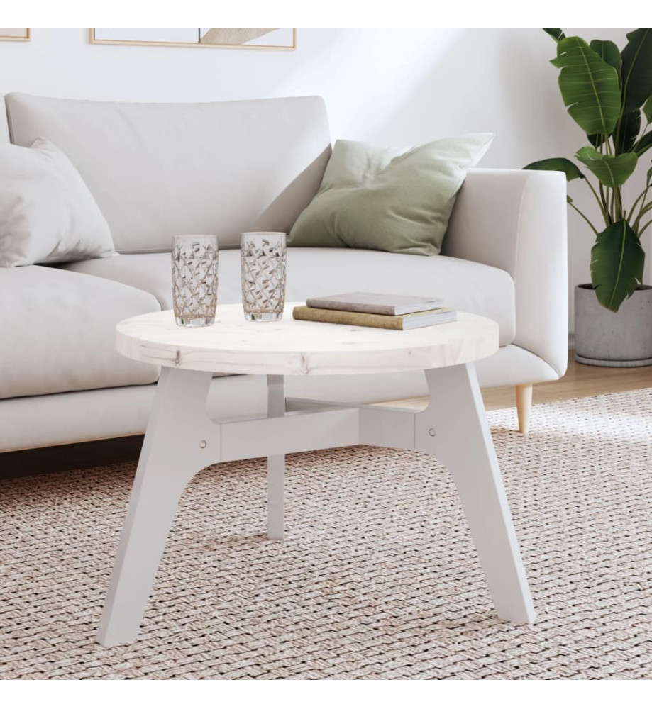 Dessus de table rond blanc Ø60x3 cm bois de pin massif