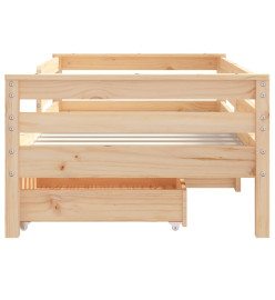 Cadre de lit enfant avec tiroirs 70x140 cm bois de pin massif