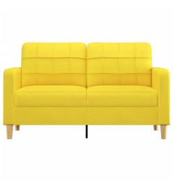 Canapé à 2 places Jaune clair 140 cm Tissu