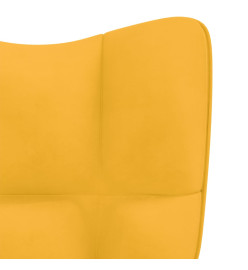 Chaise à bascule avec repose-pied Jaune moutarde Velours