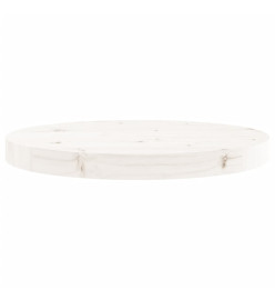 Dessus de table rond blanc Ø40x3 cm bois de pin massif