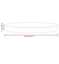 Dessus de table rond blanc Ø40x3 cm bois de pin massif