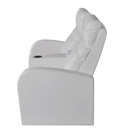 Fauteuil inclinable à LED à 2 places Cuir artificiel Blanc