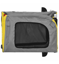 Remorque de vélo pour chien jaune et gris tissu oxford et fer