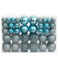 Boules de Noël 100 pcs turquoise 3 / 4 / 6 cm