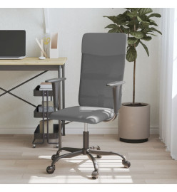 Chaise de bureau gris tissu en maille et similicuir