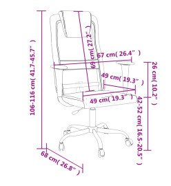 Chaise de bureau blanc tissu en maille et similicuir