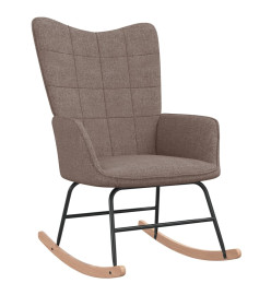 Chaise à bascule avec tabouret Taupe Tissu