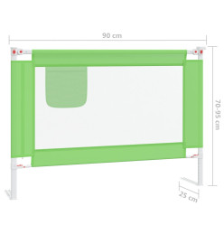 Barrière de sécurité de lit enfant Vert 90x25 cm Tissu