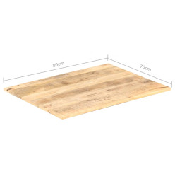 Dessus de table Bois de manguier solide 15-16 mm 80x70 cm