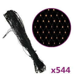 Filet lumineux blanc chaud de Noël 4x4 m 544 LED Int/ext