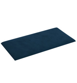 Panneaux muraux 12 pcs Bleu 30x15 cm Velours 0,54 m²