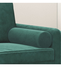 Coussins décoratifs 2 pcs Vert foncé Ø15x50 cm Velours