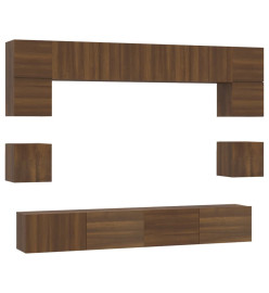 Ensemble de meubles TV 8 pcs Chêne marron Bois d'ingénierie