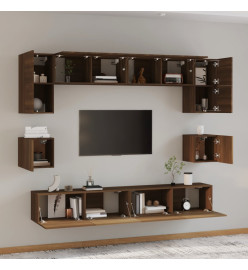 Ensemble de meubles TV 8 pcs Chêne marron Bois d'ingénierie